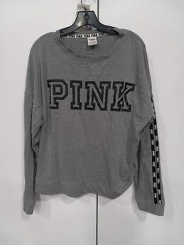 Pink Victoria's Secret Gray Lightweight Sweatshirt Women's Size L