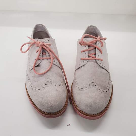 Cole Haan Women's Lunargrand Light Gray Suede Wingtip Oxford Shoes Size 10B image number 2