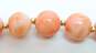 Vintage 14K Yellow Gold Chinese Carved Coral Bead Long Necklace 138.7g image number 4