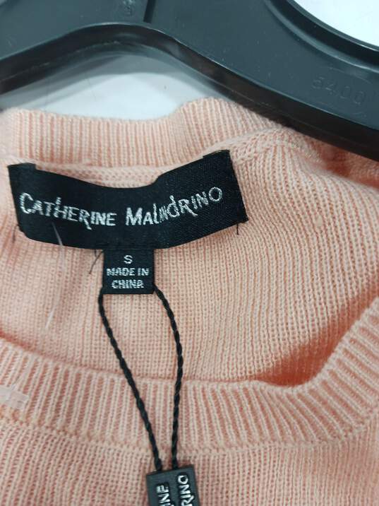Catherine Malandrino Women's Peach LS Crewneck Sweater Size S NWT image number 3