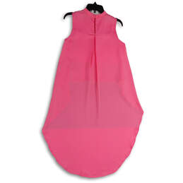 NWT Womens Pink Mock Neck Sleeveless High-Low Hem Blouse Top Size Small alternative image