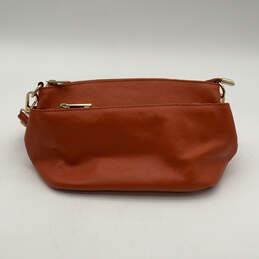 Womens Orange Leather Detachable Strap Bottom Stud Classic Zip Handbag alternative image