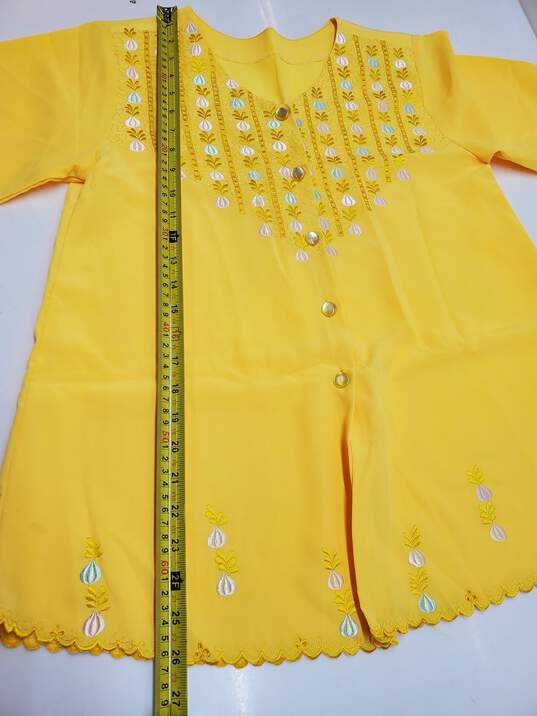 Lightweight Bright Yellow 2 Piece Women's Top & Bottom Set No Size Tag image number 4