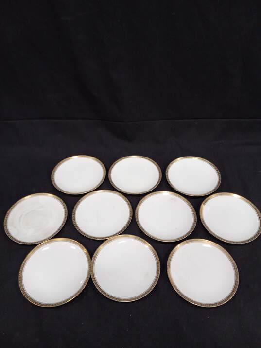 Bundle of 10 White Noritake China Small Plates image number 1