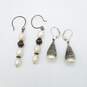 Sterling Silver F.W. Pearl Earring Bundle 2 Pcs 14.9g image number 4