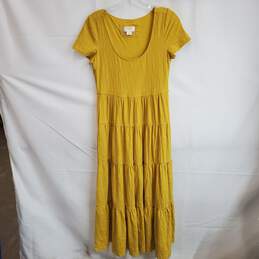 Anthropologie Maeve Gillian Tiered Yellow Dress Women's Size XS