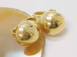 Vintage Crown Trifari Gold Tone & White Clip Earrings 17.7g alternative image