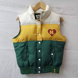 Harajuku Lovers Multicolor Puffer Button Up Vest Size L