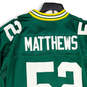 Mens Green NFL Green Bay Packers Clay Matthews #52 Football Jersey Size 2XL image number 4