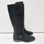 Women's Black Suede Riding Boots Size 7 image number 3