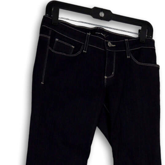 Womens Blue Denim Pockets Dark Wash Regular Fit Skinny Leg Jeans Size 7 image number 3