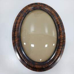 Wooden Oval Picture Frame w/ Glass