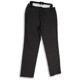 NWT Womens Gray Plaid Flat Front Pockets Straight Leg Dress Pants Size 12 alternative image