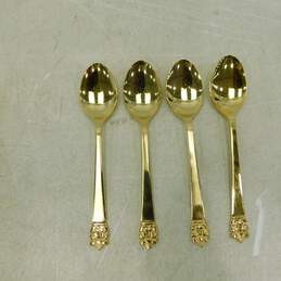 STANLEY ROBERTS Gold Plated Stainless Flatware 16 Pieces GOLDEN ROGET IOB alternative image