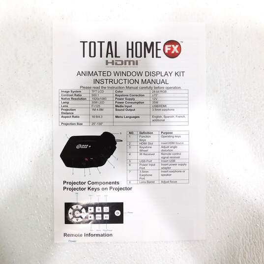 Total Home FX Window LED Video Projector Holiday Decorating Kit HDMI w/ Remote image number 4