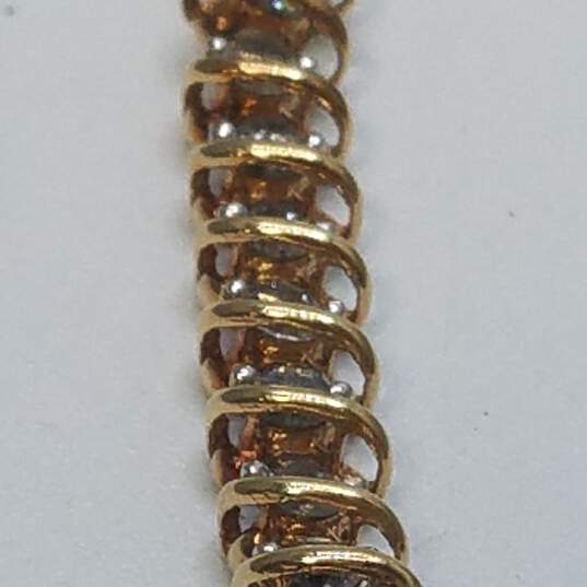 Rare 10K Gold All Diamond 7in Tennis Bracelet 11.4g image number 3