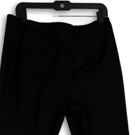 Womens Black Flat Front Pockets Stretch Straight Leg Dress Pants Size 10 image number 4