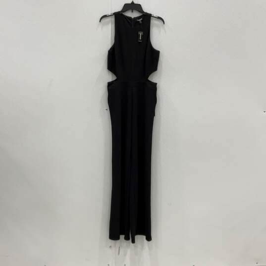 NWT Womens Black Sleeveless One-Piece Wide Leg Cut-Out Jumpsuit Size M image number 1