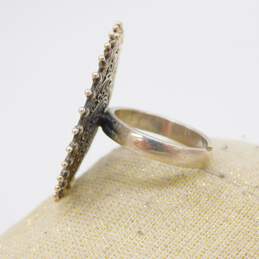 Artisan 925 Open Scrolled & Granulated Concave Disc Statement Ring 9.3g alternative image