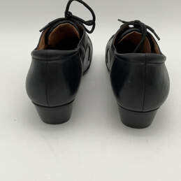 Womens Black Leather Round Toe Lace-Up Classic Oxford Shoes Size 9 alternative image