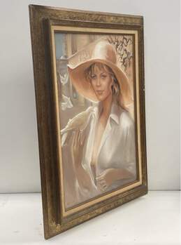 "La Colombe D'Or" Oil on canvas of Portrait of a Woman by Michel Bonnand Signed alternative image