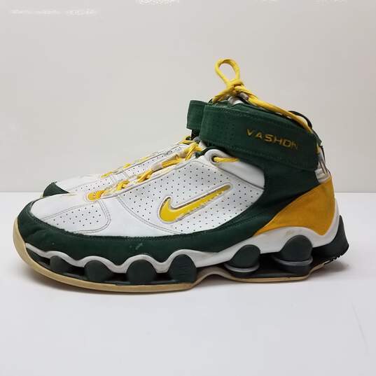 Nike Shox Vashon 43 Men's Sneakers White/Green/Yellow Size 13 image number 3