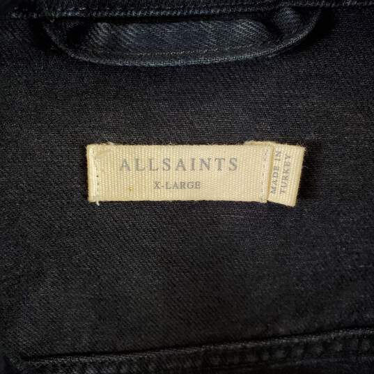 All Saints Men Navy Blue Jean Jacket XL image number 3