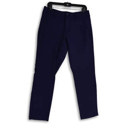 NWT Mens Blue Flat Front Straight Leg Slash Pocket Ankle Pants Size 32/30