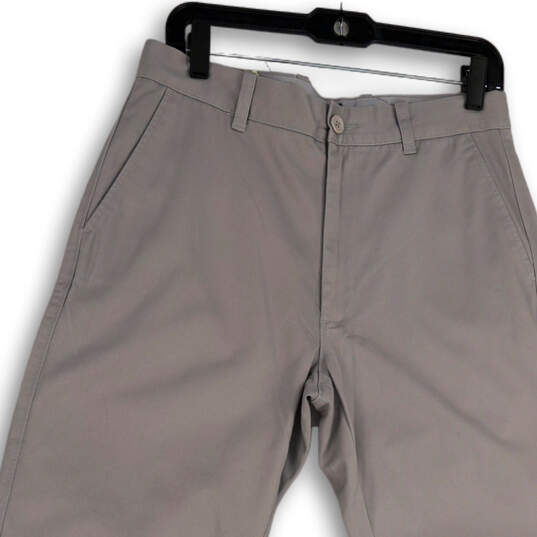 NWT Mens Gray Flat Front Straight Leg Slash Pocket Chino Pants Size 31X32 image number 3