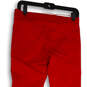Womens Red Denim Dark Wash Elastic Waist Pockets Skinny Leg Jeans Size 6 image number 4