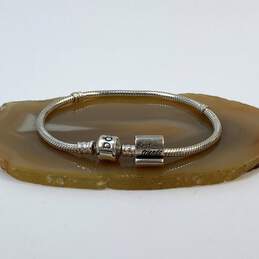 Designer Pandora S925 ALE Sterling Silver Snake Chain Beaded Charm Bracelet