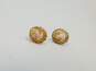 Vintage 14k Yellow Gold Cameo Post Back Earrings 2.3g image number 2