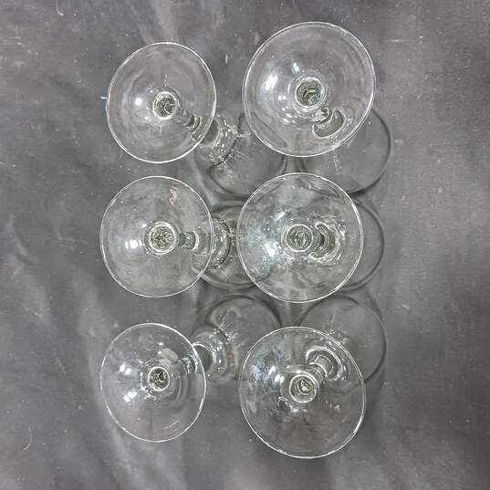6 Piece Set of Metal Rimmed White Wine Glasses image number 3
