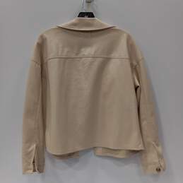 T Tahari Tan Faux Leather Button Up Jacket Women's Size S alternative image