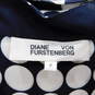 Women's Diane Von Furstenberg Silk Circle Dot Shirt Dress Navy White image number 3