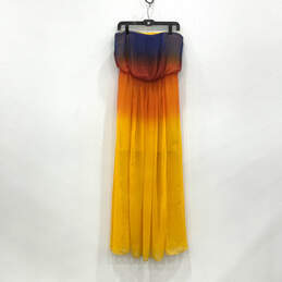 Womens Multicolor Strapless Pleated Fashionable Maxi Dress Size 6