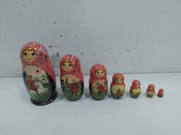 Vintage 1999 Russian Wooden Matryoshka Nested Doll Set