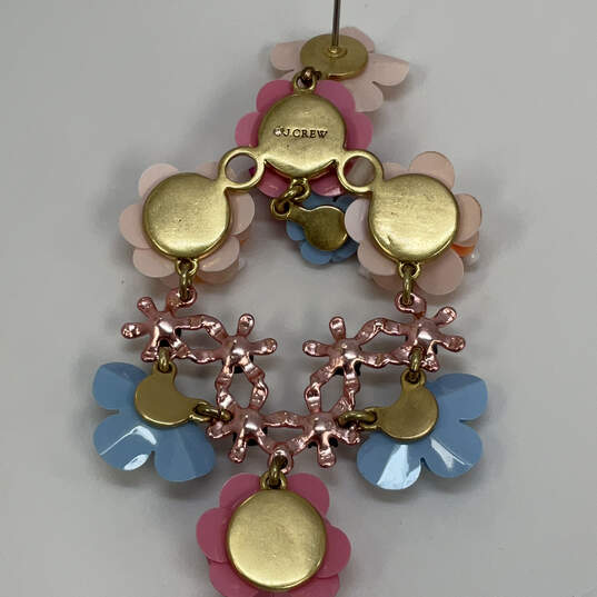 Designer J. Crew Gold-Tone Multicolor Crystal Cut Stone Drop Earrings image number 4