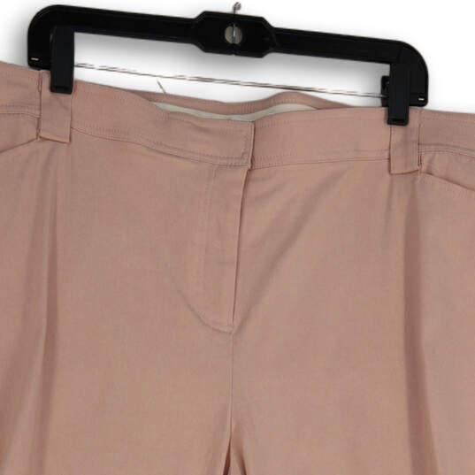 NWT Womens Pink Flat Front Welt Pocket Straight Leg Capri Pants Size 22 image number 3