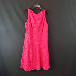 Chaps Women Pink Lace Midi Dress Sz 14 NWT