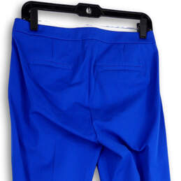 Womens Blue Slash Pocket Flat Front Straight Leg Side Zip Ankle Pants Sz 4 alternative image