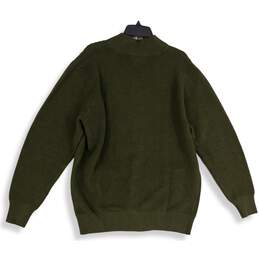 F/X Fusion Mens Green Ribbed Knitted Long Sleeve Full Zip Sweater Size Large alternative image