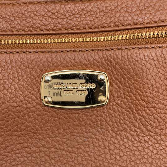 Michael Kors Womens Brown Gold Outer Zip Pocket Clutch Wristlet Wallet Purse image number 4