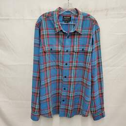 Filson MN's Blue & Red Plaid Long Flannel Sleeve Scout Shirt Size XL