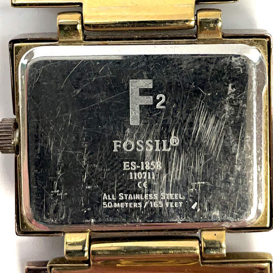 Designer Fossil F2 ES-1858 Gold-Tone Ion Plated Analog Bracelet Wristwatch image number 4