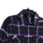 NWT Mens Purple Gray Plaid Collared Flap Pocket Button-Up Shirt Size Medium image number 3