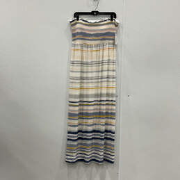NWT Womens Multicolor Striped Strapless Smocked Maxi Dress Size Large alternative image