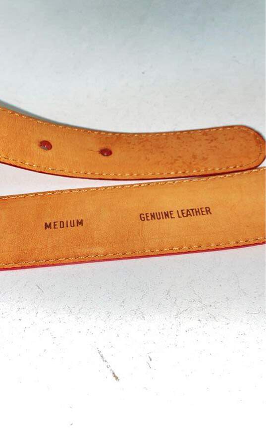 Donna Karan Orange Leather Belt Size M image number 4