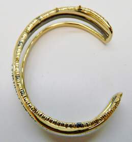 Alexis Bittar Goldtone & Gunmetal Crystals Accented Orbiting Cuff Bracelet 25.4g alternative image