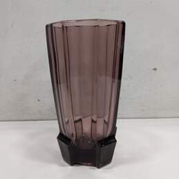 Purple Glass Art Deco Flower Vase alternative image
